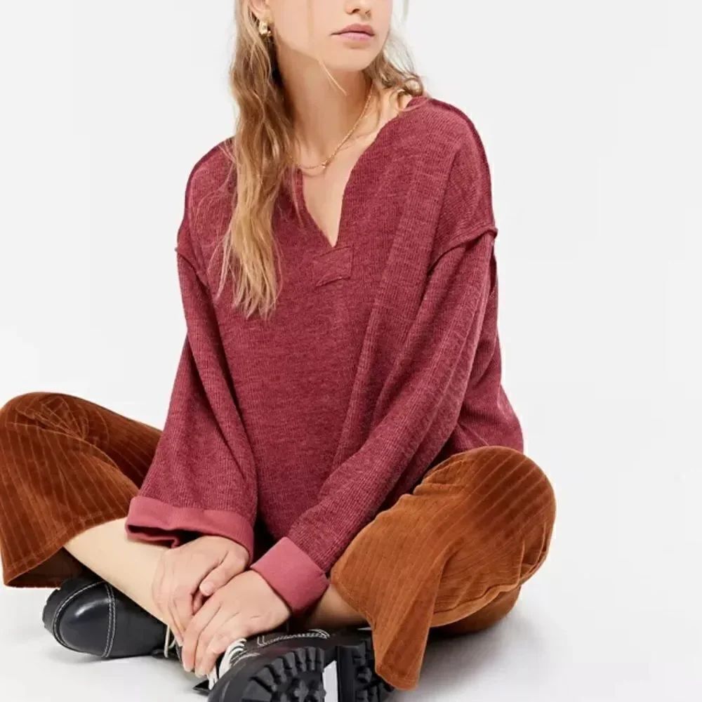 Urban Outfitters Jax Inside Out Ribbed Notch Neck Top Women’s 2XL